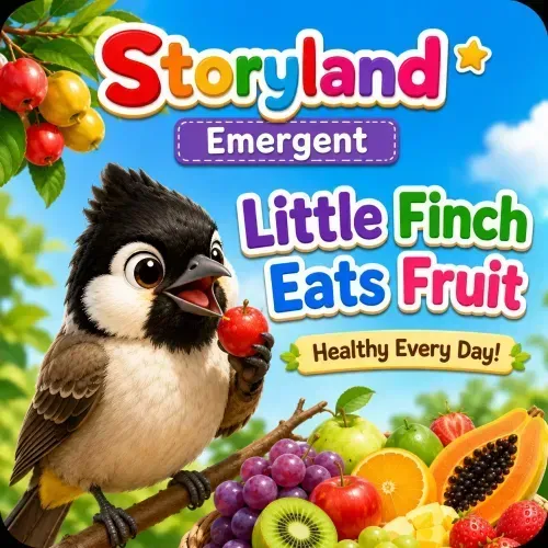 The Little Finch Eats Fruit