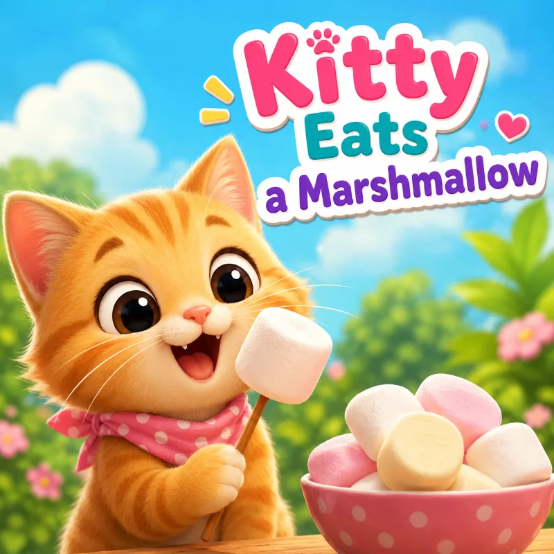 Kitty Eats Marshmallow